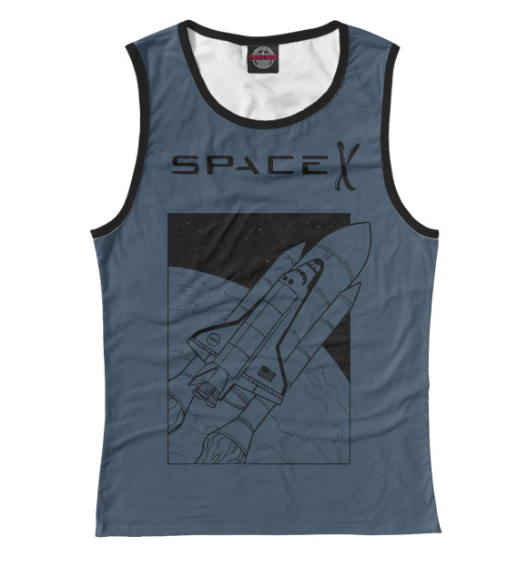 Майка для девочки с изображением SpaceX цвета Белый