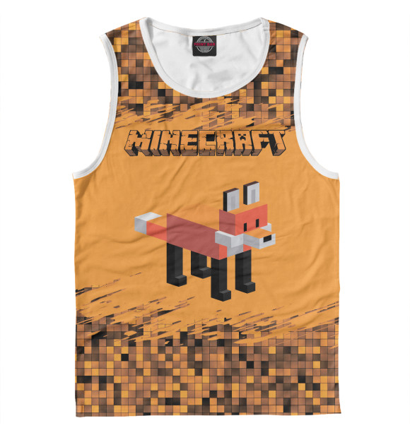 Мужская майка с изображением Майнкрафт цвета Белый