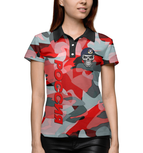 Женское поло с изображением Армия России цвета Белый