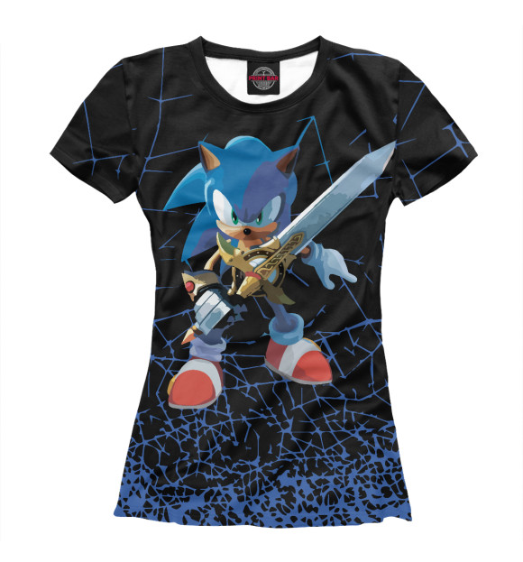 Женская футболка с изображением Sonic цвета Белый