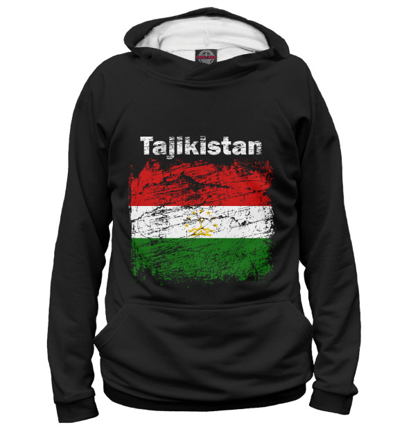 Женское худи с изображением Tajikistan цвета Белый