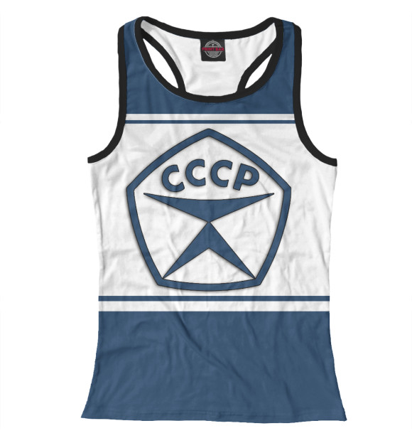 Женская майка-борцовка с изображением СССР цвета Белый
