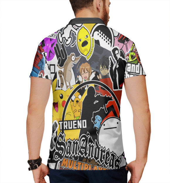 Мужское поло с изображением Все Игры цвета Белый