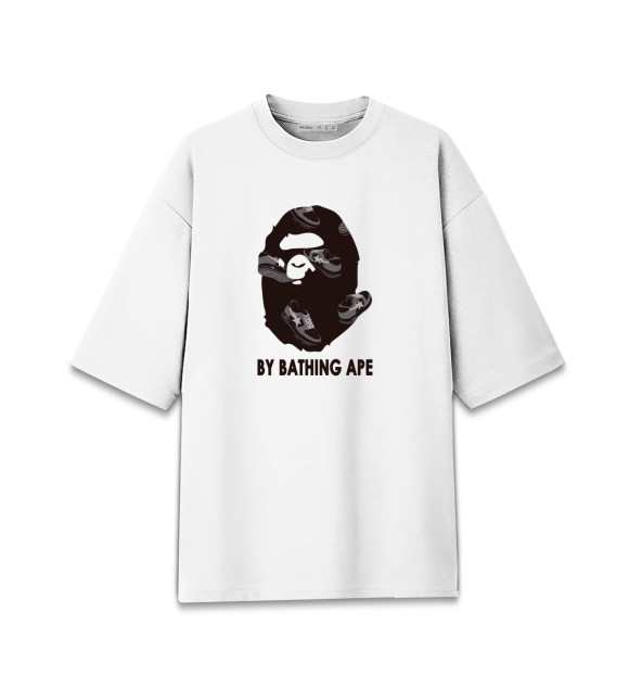 Мужская футболка оверсайз с изображением By Bathing Ape цвета Белый