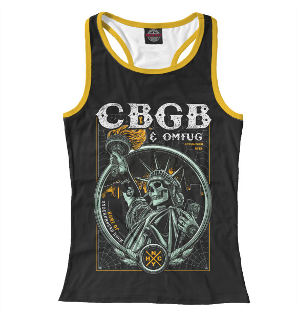 Женская майка-борцовка с изображением CBGB NYC цвета Белый