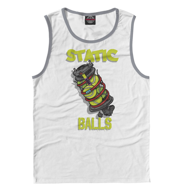 Мужская майка с изображением Static Balls цвета Белый
