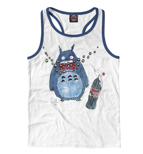 Мужская майка-борцовка с изображением Чудище цвета Белый