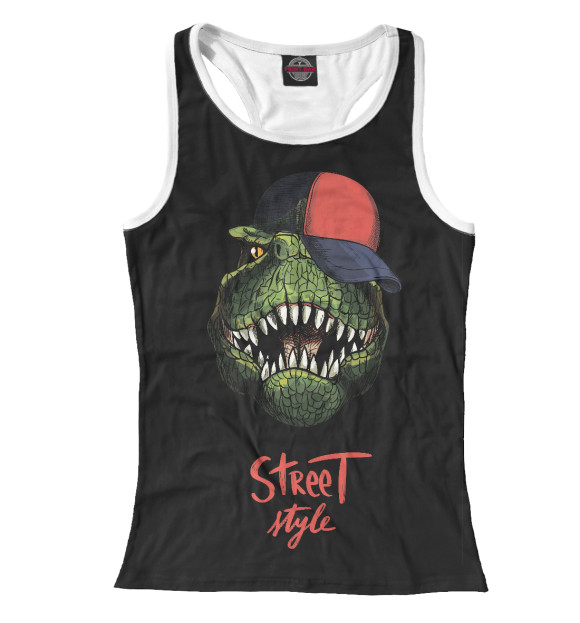 Женская майка-борцовка с изображением Tirex stile цвета Белый