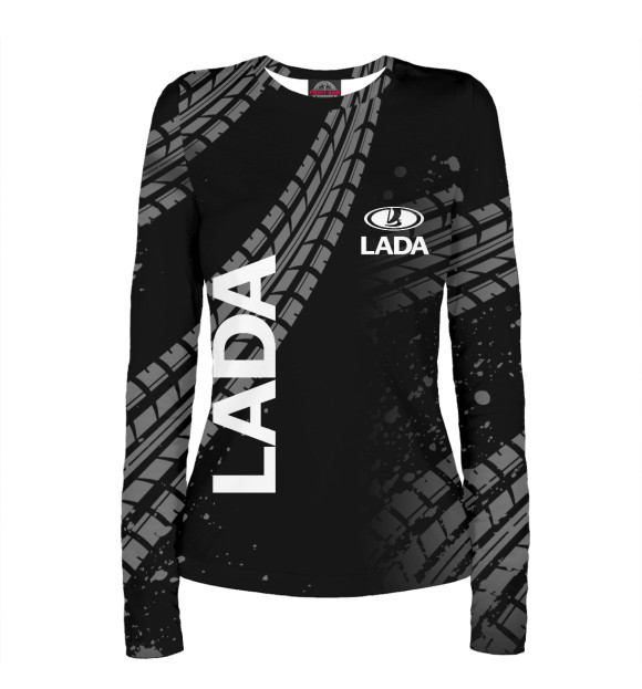 Женский лонгслив с изображением LADA цвета Белый