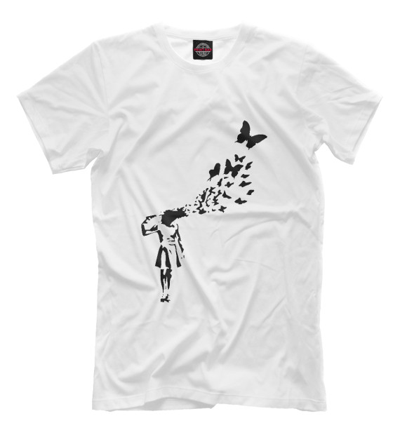 Мужская футболка с изображением Banksy цвета Белый
