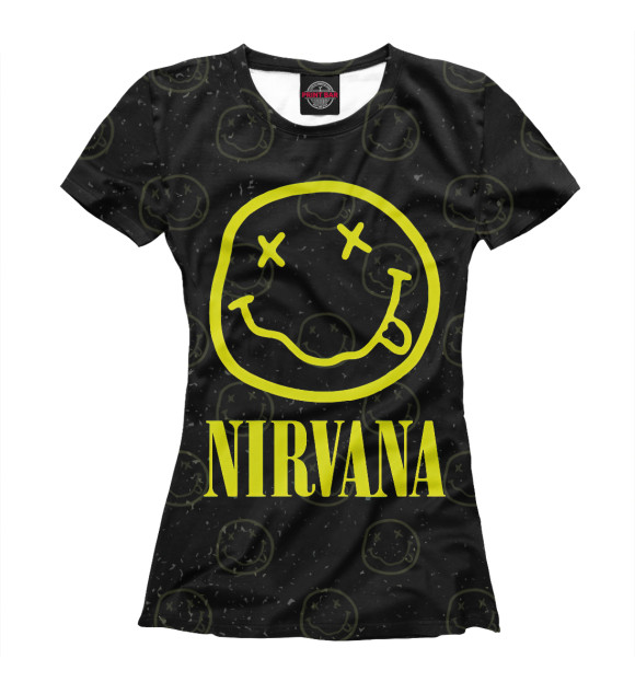 Футболка для девочек с изображением Nirvana цвета Белый
