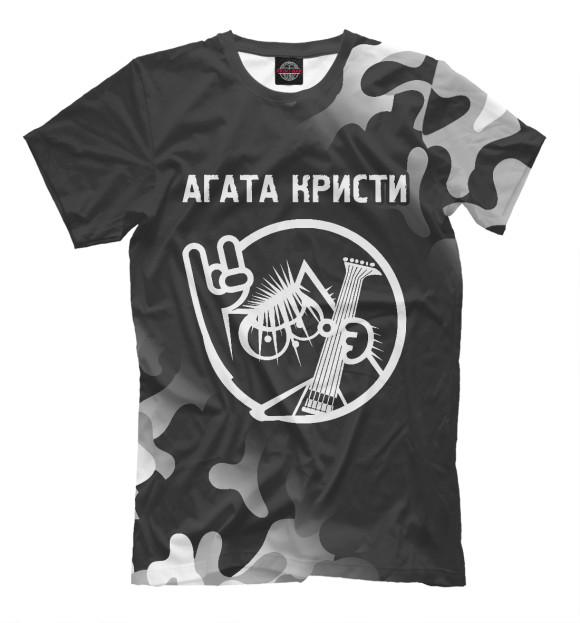 Мужская футболка с изображением Агата Кристи - Кот цвета Белый