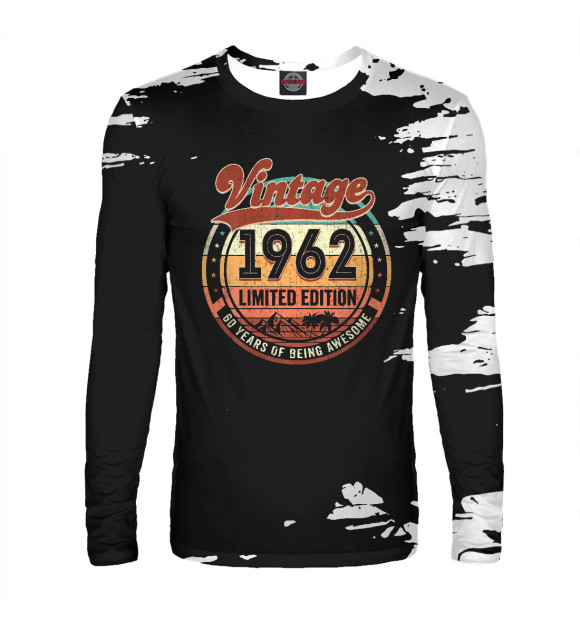 Мужской лонгслив с изображением Vintage 1962 цвета Белый