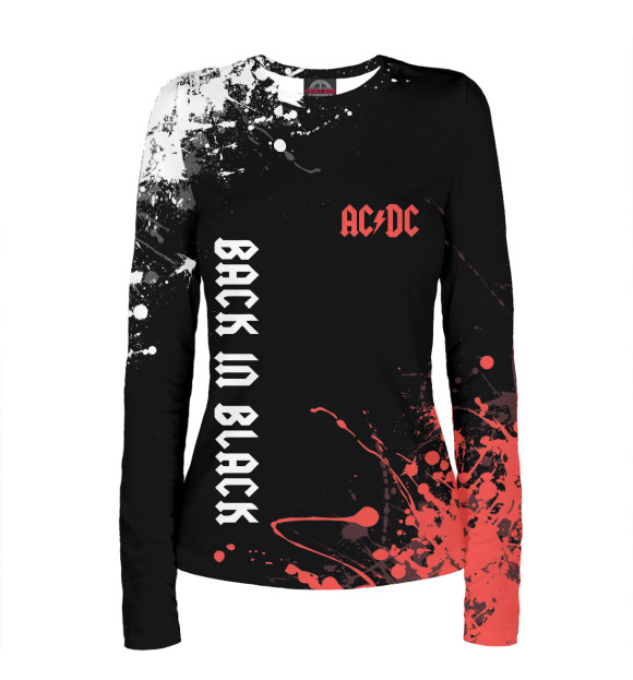 Женский лонгслив с изображением AC/DC цвета Белый