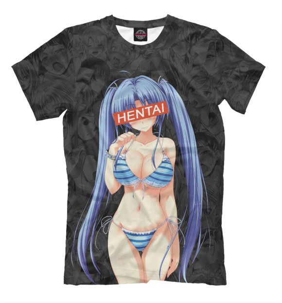 Мужская футболка с изображением Hentai цвета Белый