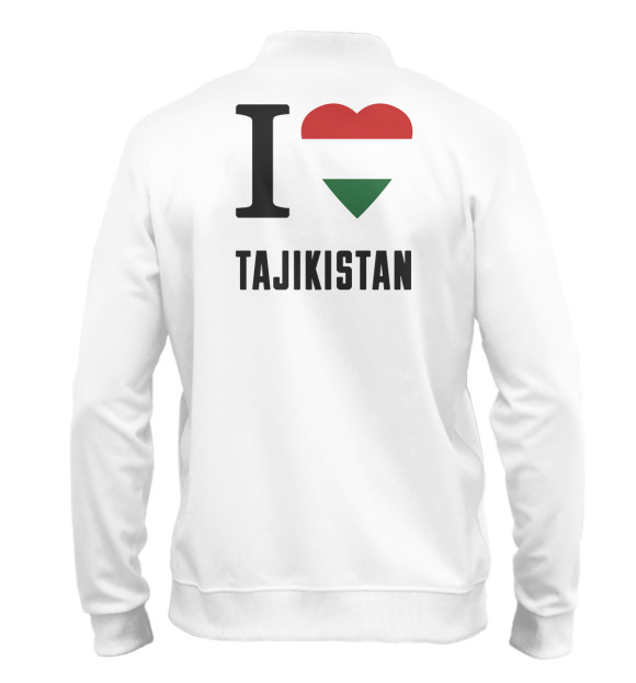 Мужской бомбер с изображением I love Tajikistan цвета Белый