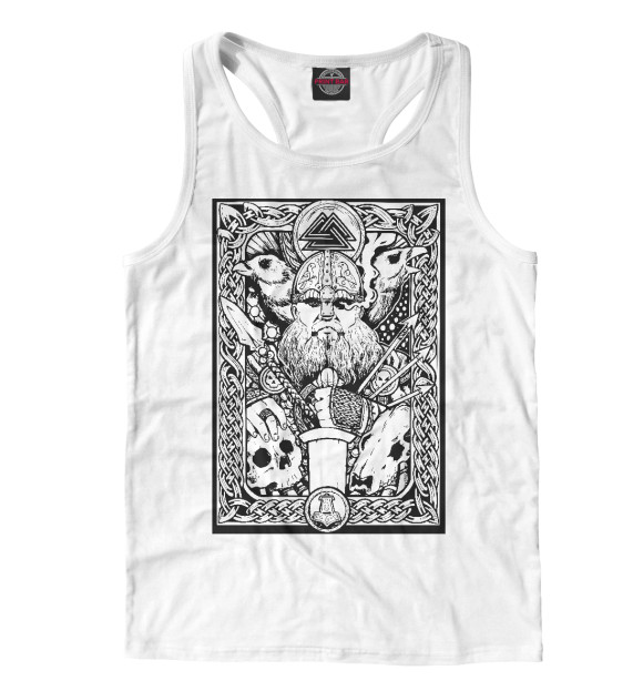 Мужская майка-борцовка с изображением Кельтский воин цвета Белый