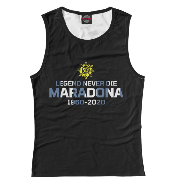 Майка для девочки с изображением Maradona цвета Белый