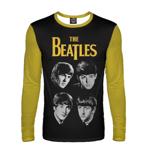 Мужской лонгслив с изображением The beatles цвета Белый
