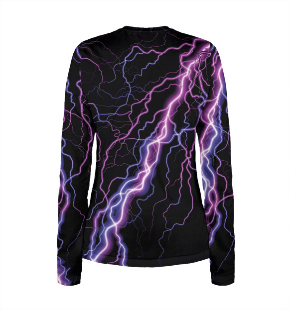 Женский лонгслив с изображением Неоновый лев Толик цвета Белый