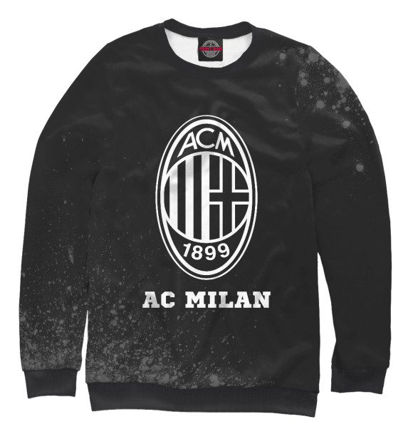 Свитшот для девочек с изображением AC Milan Sport Black - Брызги цвета Белый