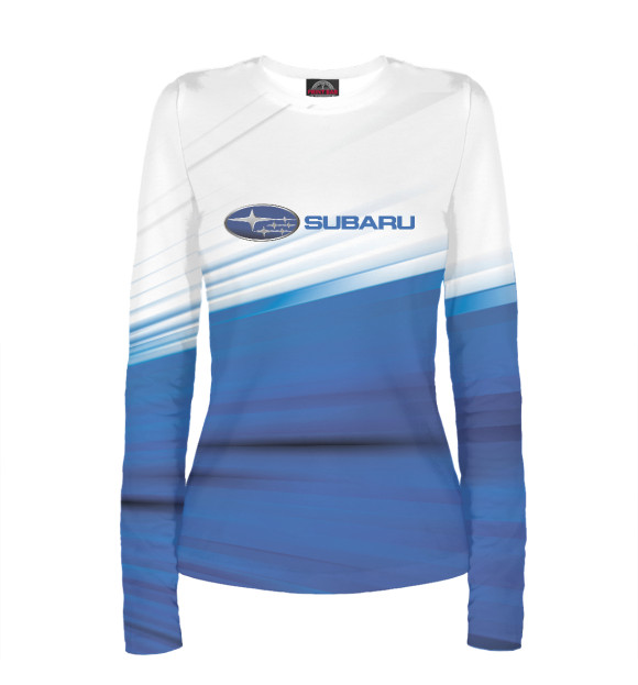 Женский лонгслив с изображением Subaru цвета Белый