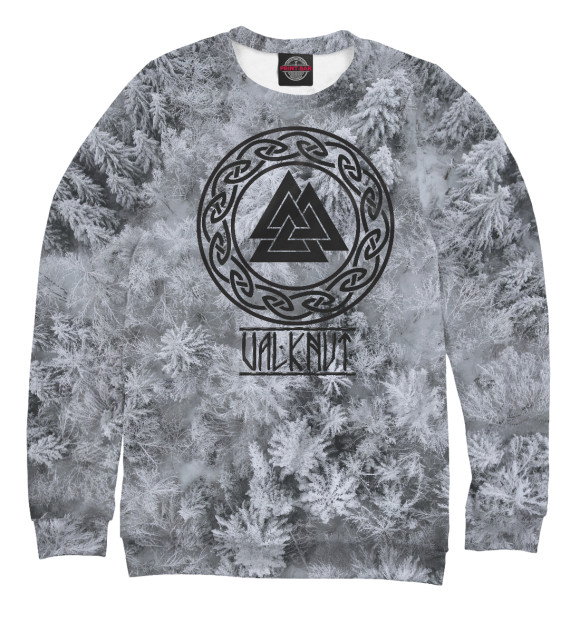 Свитшот для девочек с изображением Valknut цвета Белый