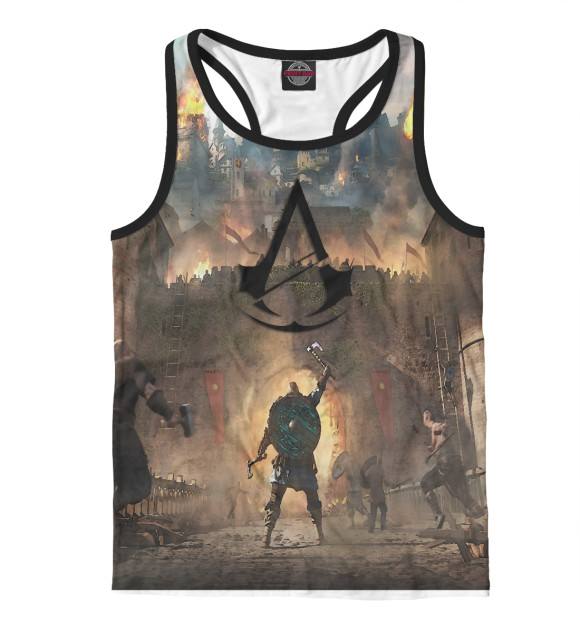 Мужская майка-борцовка с изображением Valhalla цвета Белый