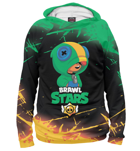 Женское худи с изображением BRAWL STARS LEON цвета Белый