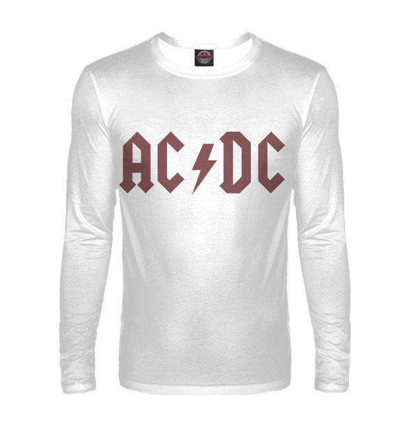 Мужской лонгслив с изображением AC/DC цвета Белый