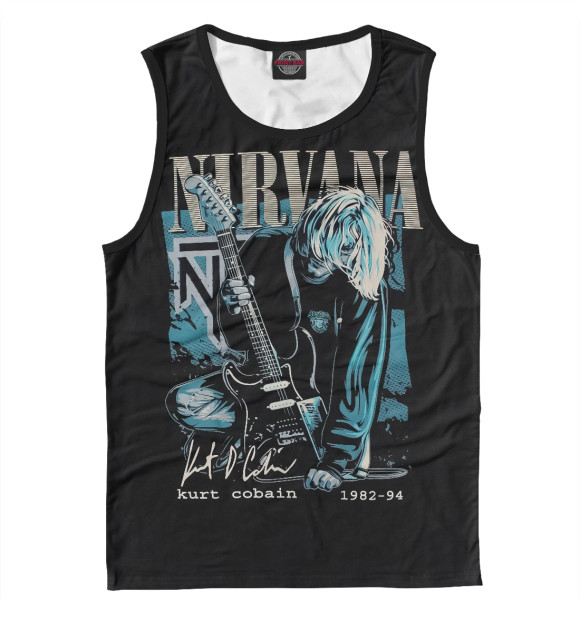 Мужская майка с притом Nirvana цвета Белый Мужская майка с изображением Nirvana цвета Белый