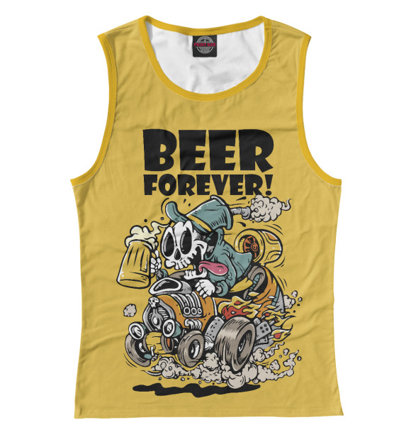 Майка для девочки с изображением Beer forever цвета Белый