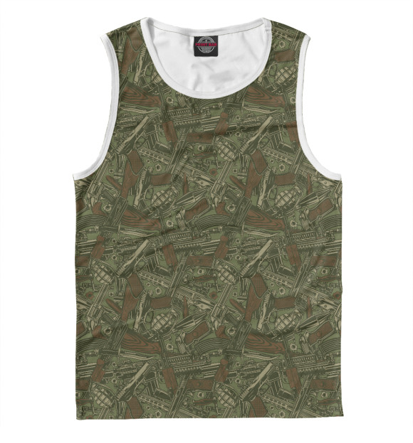 Мужская майка с изображением Воин цвета Белый