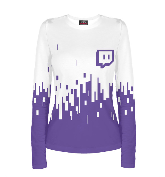 Женский лонгслив с изображением Twitch цвета Белый