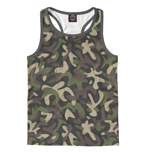 Мужская майка-борцовка с притом Камуфляж цвета Белый Мужская майка-борцовка с изображением Камуфляж цвета Белый