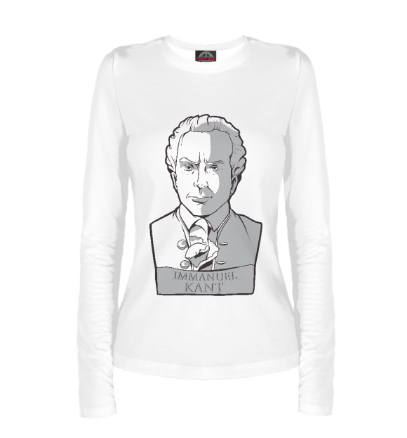 Женский лонгслив с изображением Иммануил Кант цвета Белый