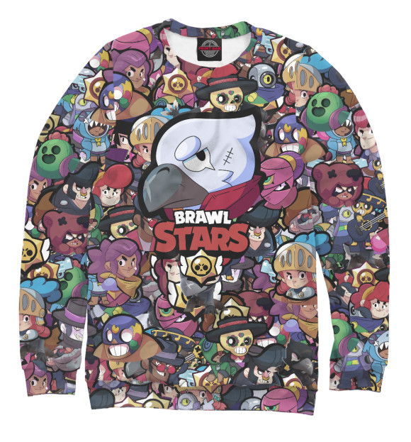 Свитшот для девочек с изображением Brawl Stars: Crow цвета Белый