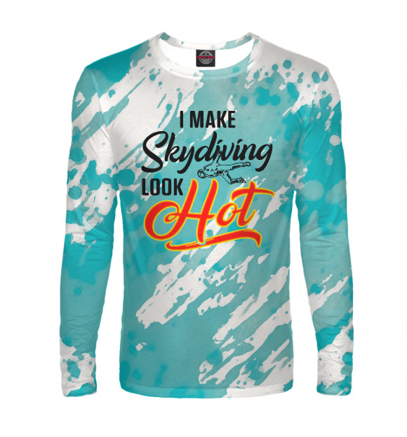 Мужской лонгслив с изображением Skydiving Skydiver Hot Skyd цвета Белый