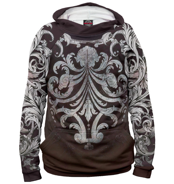 Мужское худи с изображением Доспехи цвета Белый