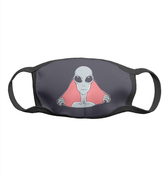 Маска тканевая с изображением Инопланетянин цвета Белый