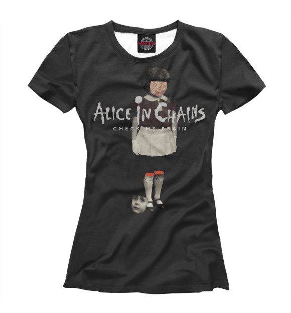 Футболка для девочек с изображением Alice In Chains цвета Белый