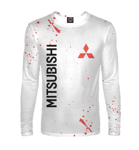Мужской лонгслив с изображением Mitsubishi цвета Белый