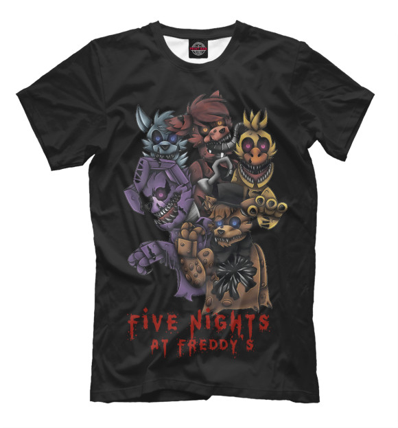 Мужская футболка с изображением Five Nights at Freddy’s цвета Белый