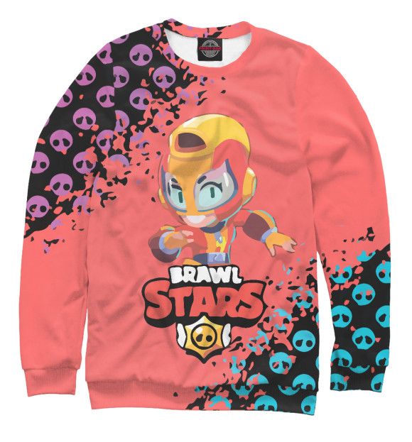 Свитшот для девочек с изображением Brawl Stars цвета Белый