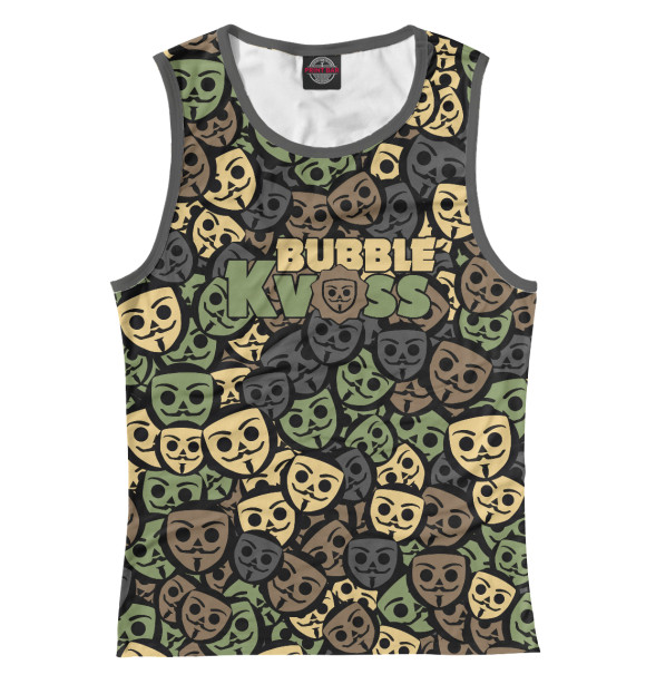 Женская майка с изображением Бабл Квас камуфляж цвета Белый