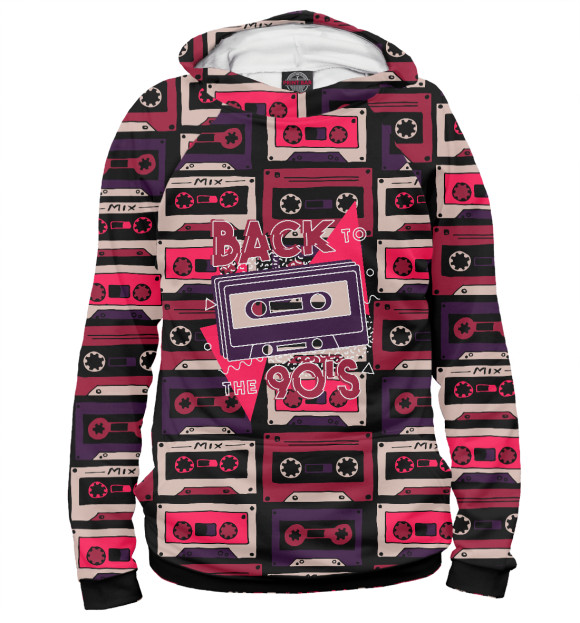 Женское худи с изображением 90's цвета Белый