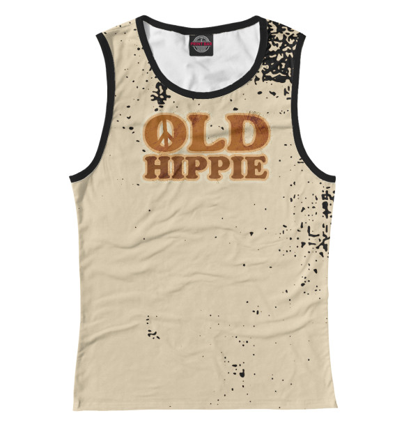 Майка для девочки с изображением Old Hippie Peace Sign цвета Белый
