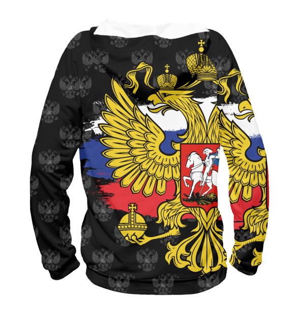 Женское худи с изображением Стас (герб России) цвета Белый