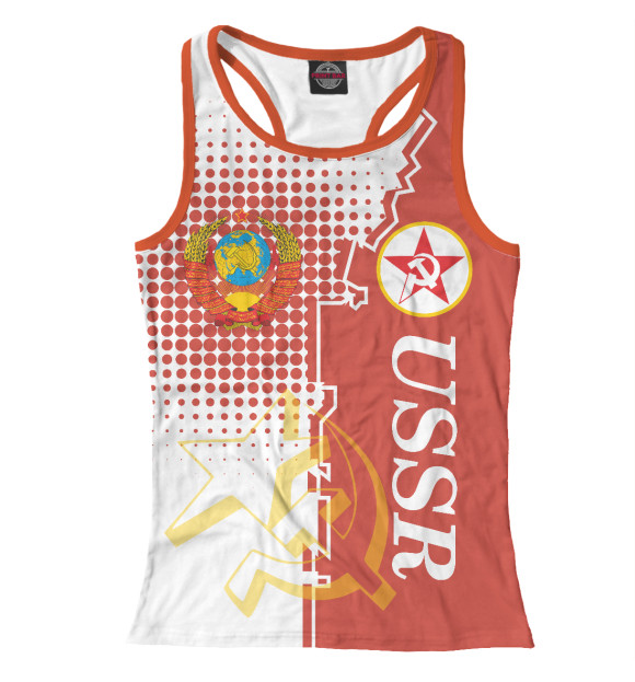 Женская майка-борцовка с изображением СССР цвета Белый