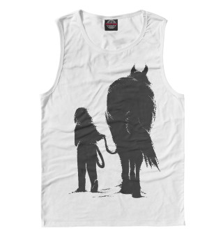 Майка для мальчика Девочка и лошадь